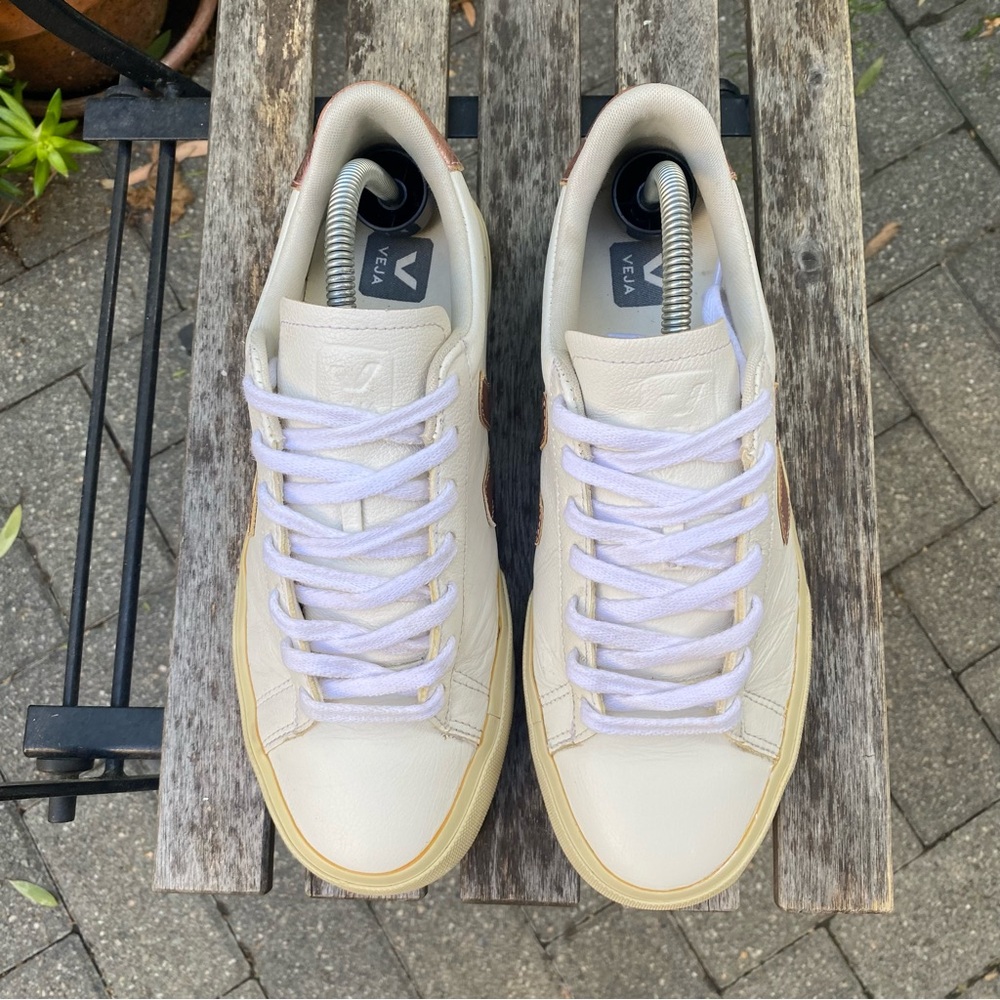 Veja Campo ChromeFree Sneakers Women's Size 10 White Pink Athletic Leather Shoes - Picture 8 of 14